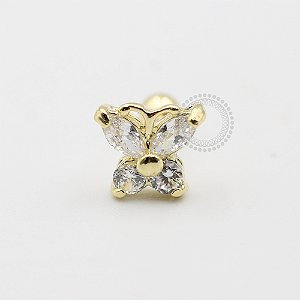 MB53 Microbell Borboleta CZ Banho Ouro