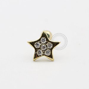 MB74 Microbell Estrela Cravejada G Banho Ouro