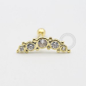 MB90 Cluster 5 CZ Esferas Banho Ouro