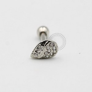 MBA10 Microbell Reto Gota Cravejada Banho Ródio