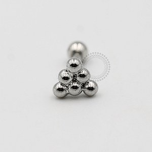 MBA33 Microbell Triângulo Esferas Banho Rodio