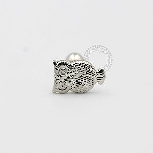 MBA55 Microbell Coruja Chapa Banho Ródio