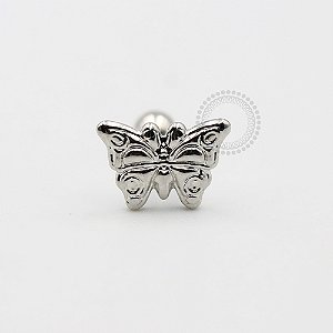 MBA64 Microbell Borboleta Chapa Banho Rodio