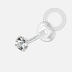 BF08 Labret Silicone Topo Zirconia Titânio