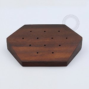 EP09 Expositor Hexagonal Topos 12 Furos Madeira