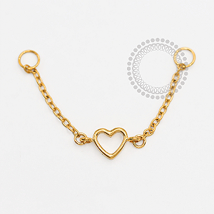 TN1874 Corrente Coração Central Titânio PVD Gold