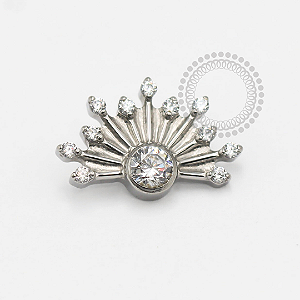 TN1885 Topo Calda De Pavão Titânio ASTM F-136