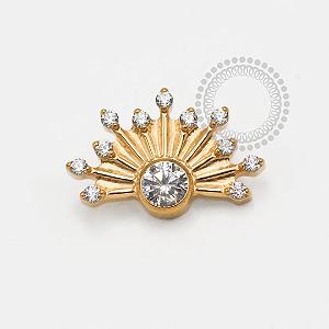 TN1886 Topo Calda De Pavão Titânio PVD Gold