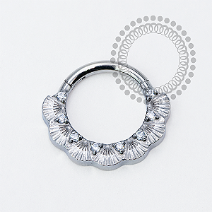 TN1947 Segmento Frontal Conchas CZ  Titânio ASTM F-136