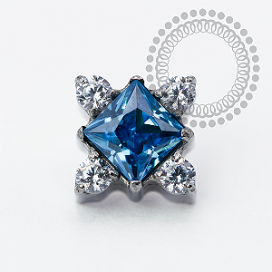 TN1971 Topo Estrela Super Nova  Safira Titânio ASTM F-136