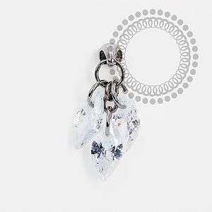 TN1984 Topo 3 Pingentes Cristais Titânio ASTM F-136