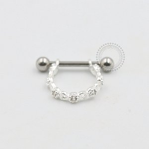 PR06 Argola Corações CZ Haste Aço Prata 925