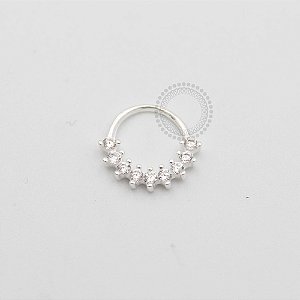 PR12 Argola Cravejada Frontal Prata 925
