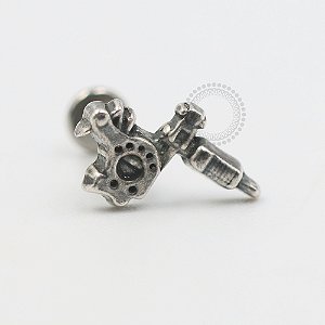 PR25 Labret Maquina Tattoo Prata 925 Haste Titânio