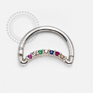 PR29 Lua Daith Cravejado Rainbow Prata 925