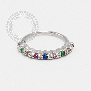 PR31 Argola CZ Rainbow Modelo 1 Prata 925