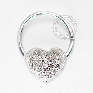 PR39 Argola Coração CZ Frontal Prata 925