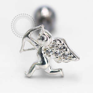 PR40 Microbell Reto Cupido CZ Prata 925