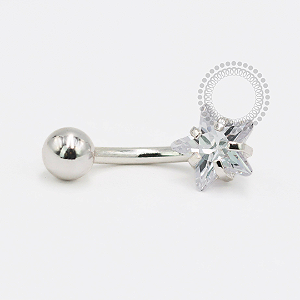 PR47 Navel Zircônia Estrela Prata 925