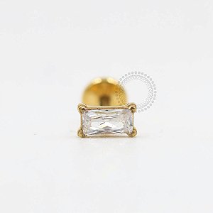 PVD104 Labret CZ Baguete PVD Gold