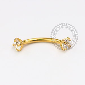 PVD123 Microbell Curvo CZ Aço PVD Gold