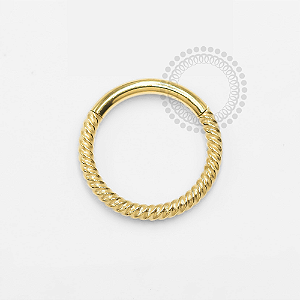 PVD24 Segmento Torcido Modelo 2  Aço PVD Gold