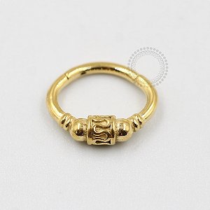 PVD46 Segmento Indiano Oval Aço PVD Gold