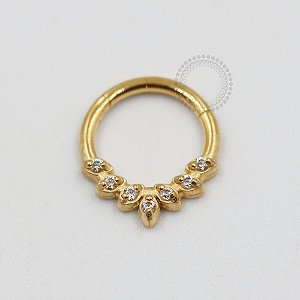 PVD47 Segmento Frontal 7 Navetes Aço PVD Gold