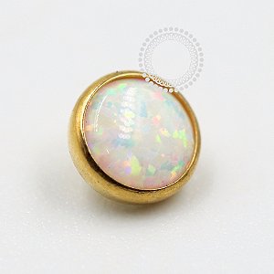 TN1072 Topo Opala Branca 1.6mm Titânio PVD Gold