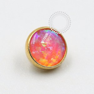 TN1073 Topo Opala Rosa 1.6mm Titânio PVD Gold