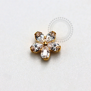 TN1159 Topo Flor Gérbera Titânio PVD Gold