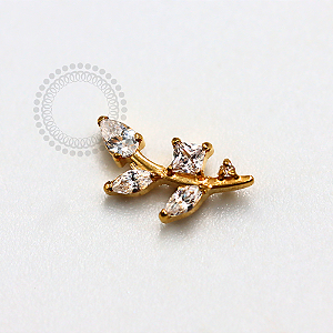 TN1162 Topo Galho CZ Modelo 1 Titânio PVD Gold