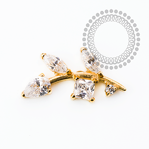 TN1162 Topo Galho CZ Modelo 1 Titânio PVD Gold