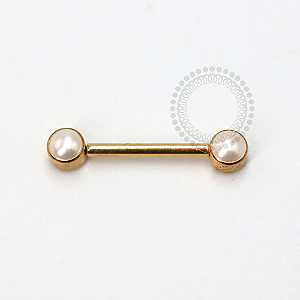 TN1180 Nipple Madrepérola Sintética Titânio PVD Gold
