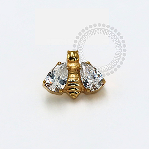 TN1205 Topo Abelha Zirconias Titânio PVD Gold