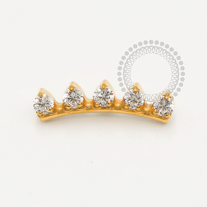 TN1206 Topo Cluster 5 CZ Titânio PVD Gold