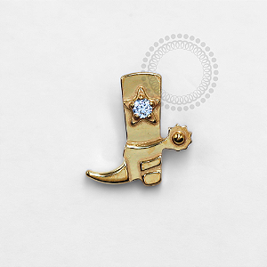 TN1228 Topo Bota Country Titânio PVD Gold