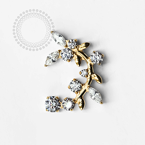 TN1230 Topo Ramo De Folhas Titânio PVD Gold