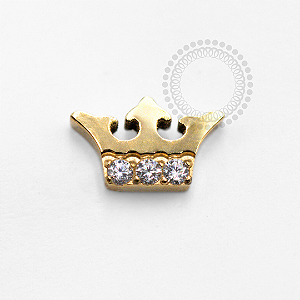 TN1287 Topo Coroa CZ Titânio PVD Gold