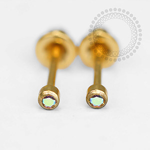 TN1378 Brinco CZ Boreal Tarraxa Confort Titânio PVD Gold