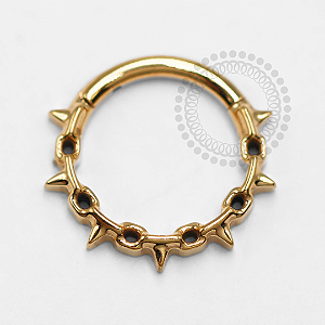 TN1379 Segmento 8mm Corrente de Espinhos Titânio PVD Gold