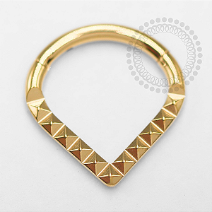 TN1418 Segmento Frontal 8mm V Inca Titânio PVD Gold