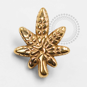 TN1427 Topo Folha Cannabis M Titânio PVD Gold