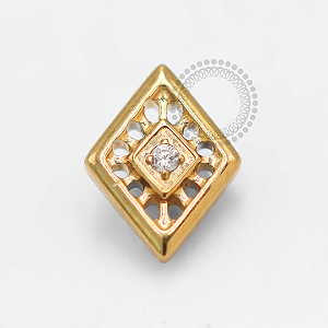 TN1465 Topo Losango Inca CZ Titânio PVD Gold