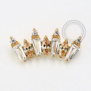 TN1488 Topo Cluster Champanhe Cristal Titânio PVD Gold