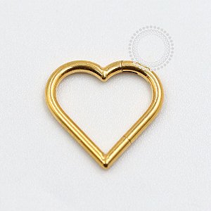 TN1517 Coração Daith Liso 10mm Titânio PVD Gold