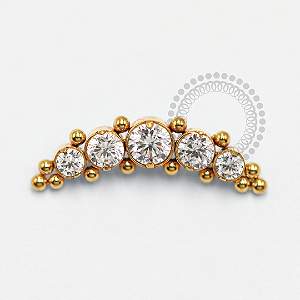 TN1542 Topo Cluster CZ Esferas Titânio PVD Gold