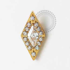 TN1544 Topo Diamond CZ Titânio PVD Gold