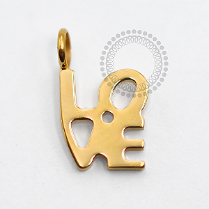 TN1546 Pingente Love Titânio PVD Gold