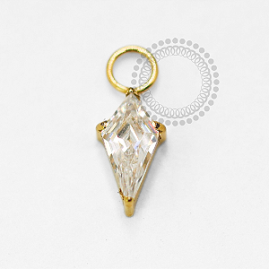 TN1560 Pingente Losango CZ Titânio PVD Gold